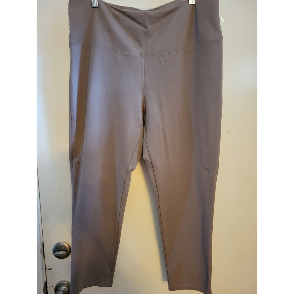 Jones New York Sport Leggings Womens 1X Taupe Grey High Rise Crop Pants  #707
